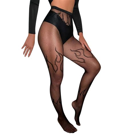 Bas mis bas Collants gothiques Sexy en résille pour femmes motif