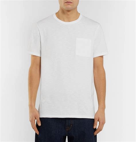 J Crew Slim Fit Garment Dyed Slub Cotton Jersey T Shirt Men White