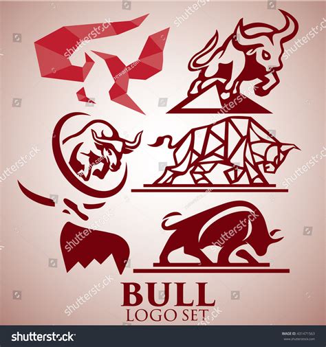 Bull Logo Set Stock Vector 431471563 - Shutterstock