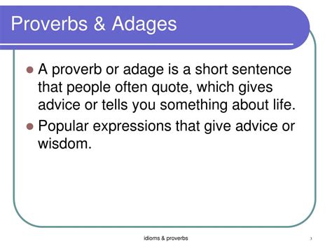 Examples Of Proverbs And Adages