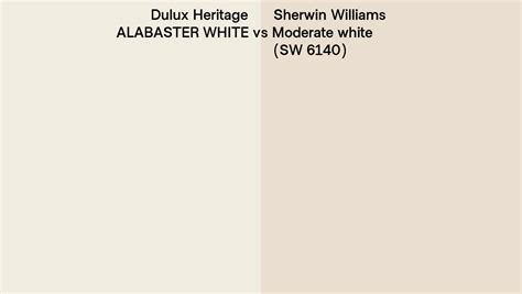 Dulux Heritage ALABASTER WHITE Vs Sherwin Williams Moderate White SW