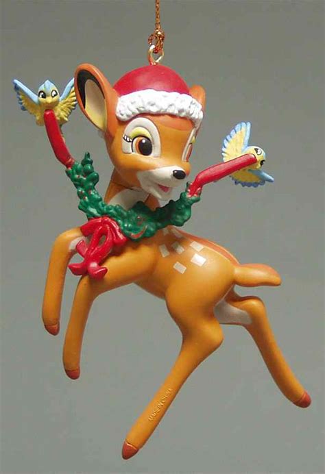 Disney Christmas Ornament Bambi With Santa Hat Boxed By Grolier