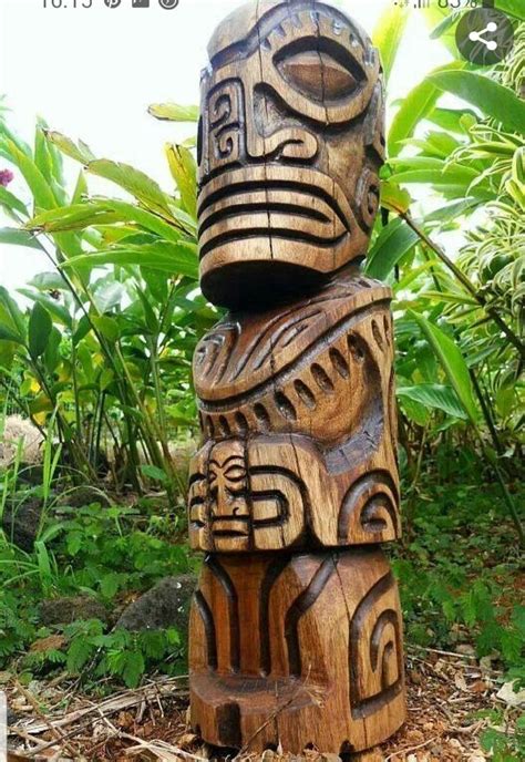 Pin by Moi on polynésie Tiki statues Tiki totem Tiki art