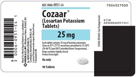 Cozaar Fda Prescribing Information Side Effects And Uses