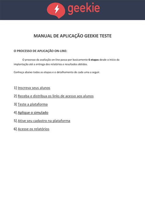 Calaméo Manual De Aplicação Geekie