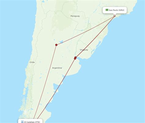 Flights From El Calafate To Sao Paulo Fte To Gru Flight Routes