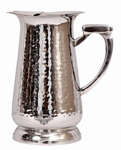 Indian Art Villa Hammered Stainless Steel Jug Pitcher Storage