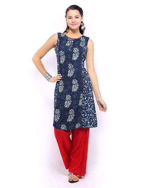 Buy Anouk Women Indigo Blue Printed Kurta Kurtas For Women 243173