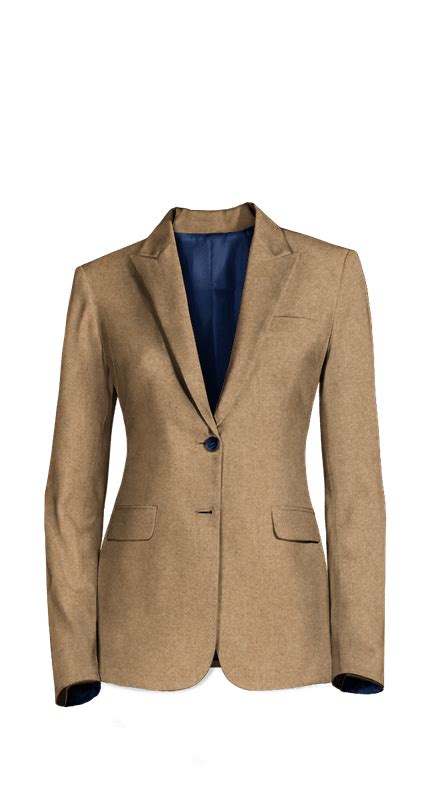 Camel Tweed Jacket With Peak Lapels Sumissura