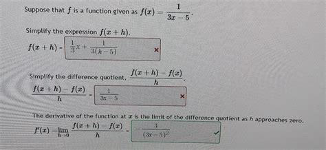 Solved Suppose That F Is A Function Given As F X 3x−51