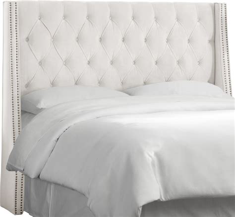 White Tufted Headboard Queen Bed - Hanaposy