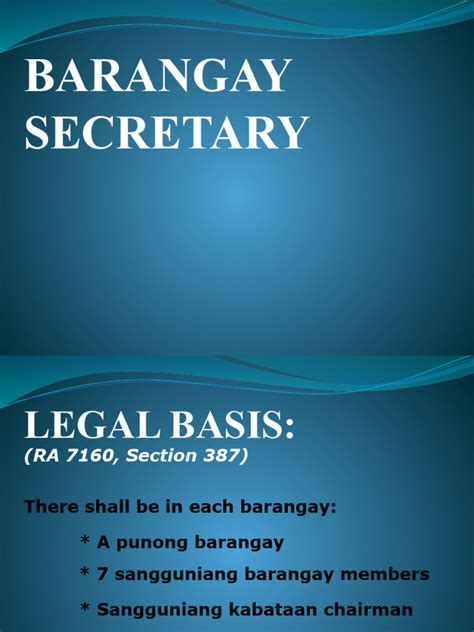 Barangay Secretary Pdf Quorum Governance