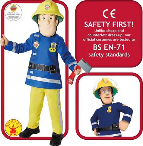 Rubie’s Official Kid’s Fireman Sam Costume – Small, Multi-Coloured – TopToy