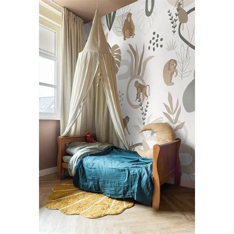 Estahome Fotobehang Jungle Apen Beige En Groen X Cm