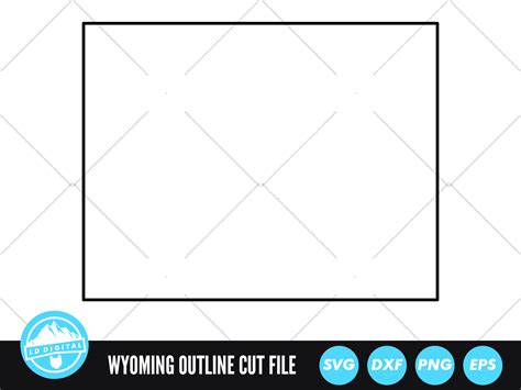 Wyoming SVG Wyoming Outline USA States Cut File By LD Digital