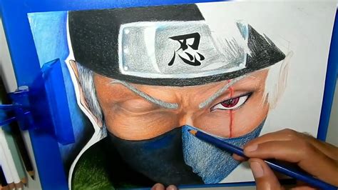 Desenhando Kakashi Hatake lápis de cor YouTube