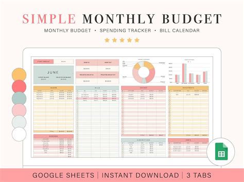 Monthly Budget Spreadsheet Google Sheets Budget Template Monthly Budget