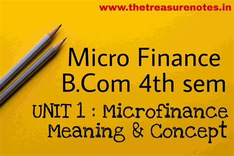 micro finance meaning concept unit  micro finance notes bcom
