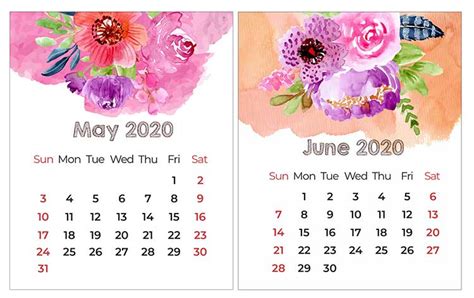 Printable Mini Calendar for 2020 Free to Download and Print