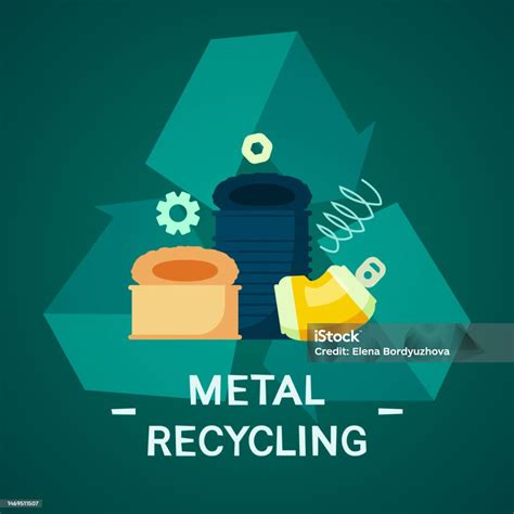 Metal Recycling Composition Vector Illustration Stock Illustration ...