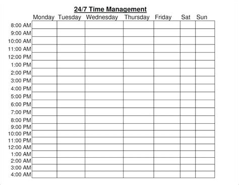 20 Weekly Hourly Planner Template Excel