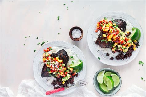 Jerk Chicken With Mango Avocado Salsa On Coconut Rice Recipe