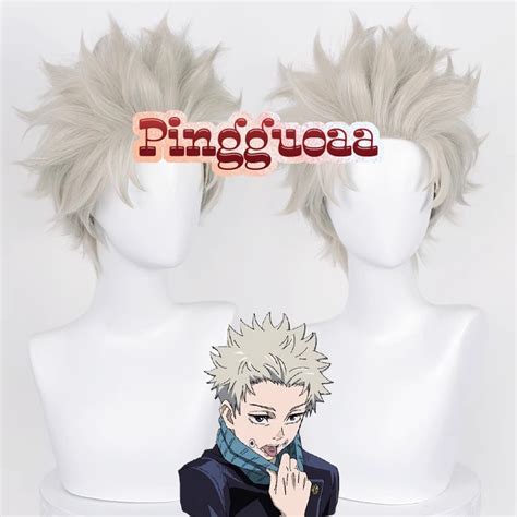 Anime Jujutsu Kaisen Toge Inumaki Cosplay Tóc Giả 30cm Ánh Sáng Vải