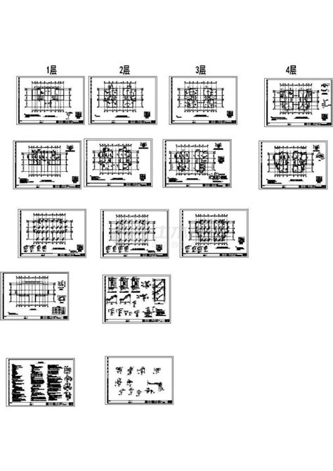 某四层框架结构沿海住宅结构施工图cad框架结构土木在线