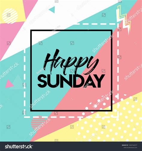 Memphis Style Happy Sunday Vector Art Stock Vector (Royalty Free ...