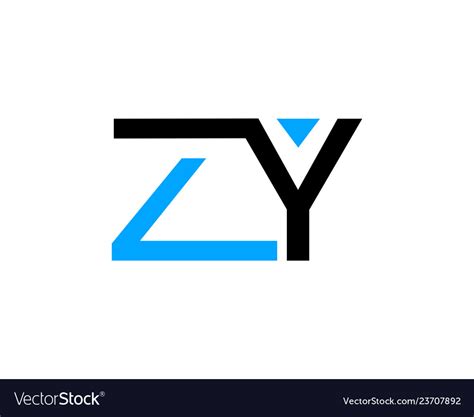 Initial Letter Zy Logo Template Design Royalty Free Vector