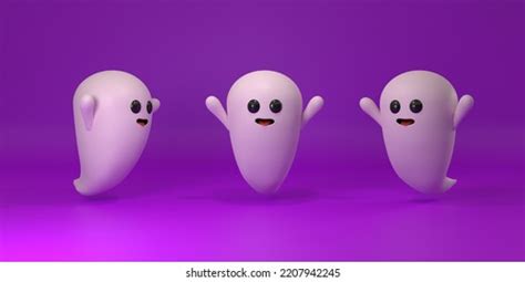 3d Emoji Ghost On White Background Stock Illustration 1751729735 ...