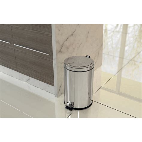 Basurero Brasil L Con Pedal En Acero Inox Rraa