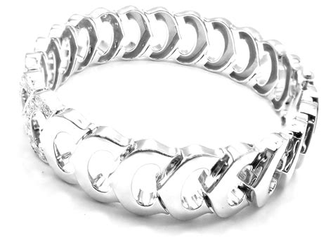 Cartier C De Cartier Diamond Link White Gold Bracelet At 1stdibs