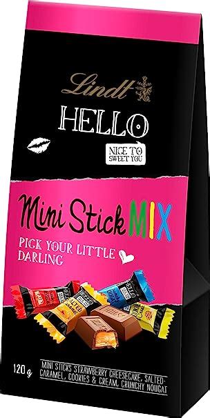 Lindt HELLO Mini Stick Mix 120 g Gefüllte Vollmilch Schokolade in 4