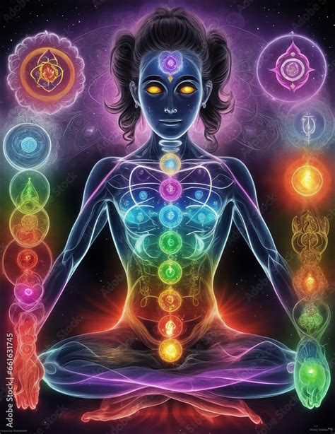 7 Chakras Human Body Yoga Meditation Aura Spiritual And Yin Yang