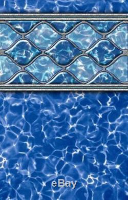 15'x30'x52 Oval Beaded Diamond Wave Above ground Swimming Pool Liner 25 ...