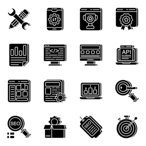 Premium Vector Pack Of Seo Solid Icons