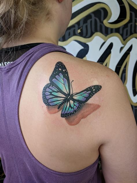 3d Butterfly Done By Juan At Virginia Class Tattoo Manassas Va
