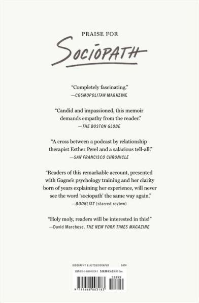 sociopath  memoir  patric gagne hardcover barnes noble