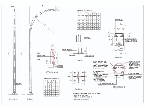 Detalle Poste Alumbrado En AutoCAD Descargar CAD 52 86 KB Bibliocad