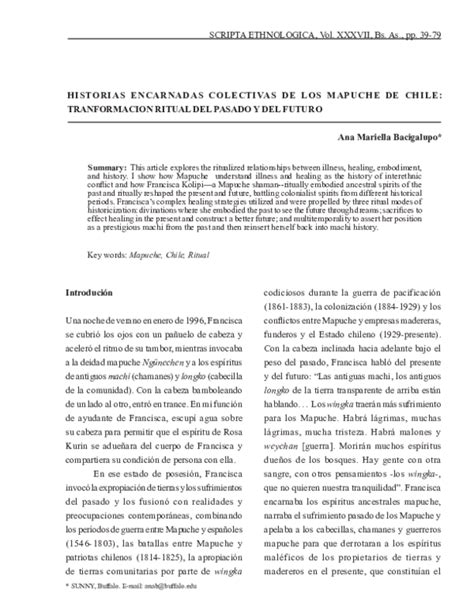 Pdf 2015 Historias Encarnadas Colectivas De Los Mapuche De Chile