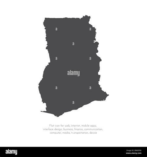 Vector Map Ghana Isolated Vector Illustration Black On White Background Eps 10 Illustration