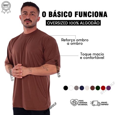 Camiseta Oversized Streetwear Masculina Gola Alta Shopee Brasil