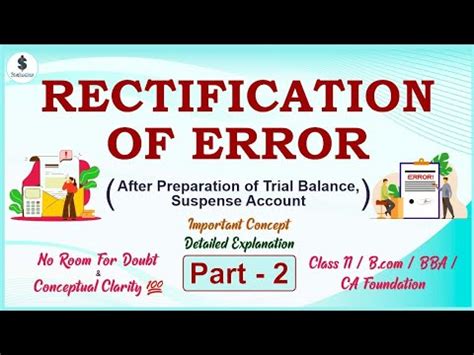 Rectification Of Error Suspense Account Practical Problm Class11