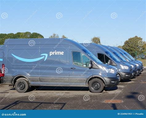 Fleet Of New Amazon Prime Delivery Vans Editorial Photo Image Of