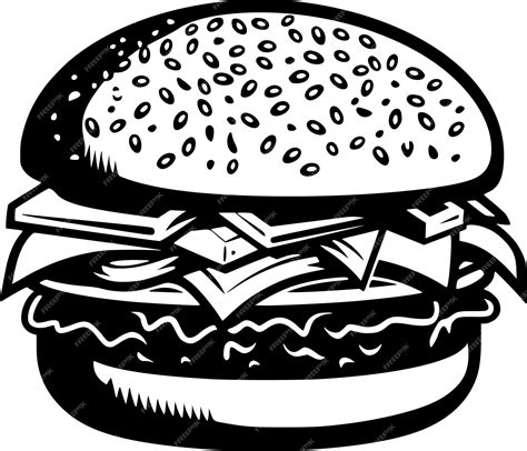 Premium Vector Burger Hamburger Hand Drawn Vector Illustration Sketch Retro Style