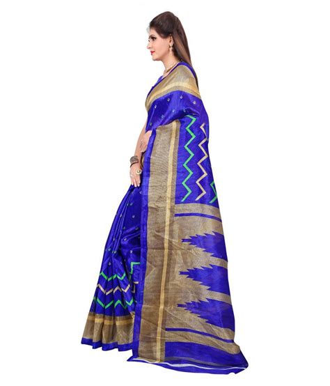 BAILEY SELLS Blue And Beige Bhagalpuri Silk Saree Buy BAILEY SELLS