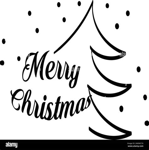 Merry Christmas Hand Drawn Lettering Banner Typography Emblem Text