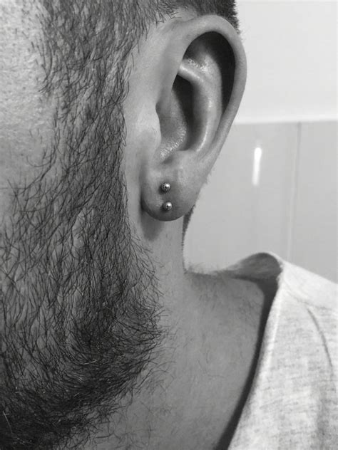 Monday Morning Double Earlobe Piercings On A Really Awesome Guy From New Zealand By Nuala From