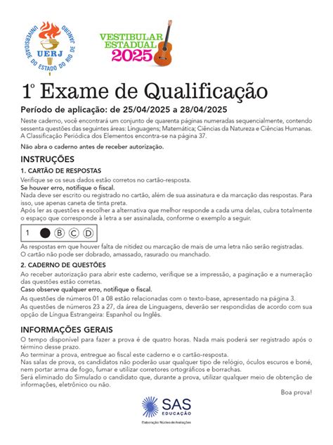 Gabarito Uerj 2025 2 Exame De Qualificação - Simulado UERJ 2025: Exame de Qualificação | PDF | Estrelas | Sol